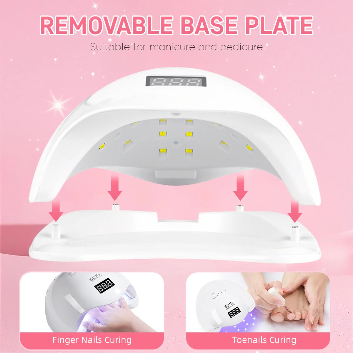 UV LED Nail Lamp 24 Leds Nail Dryer with 4 Timer Settings and Display Portable UV Lamp for Curing Gel Nail Polish
