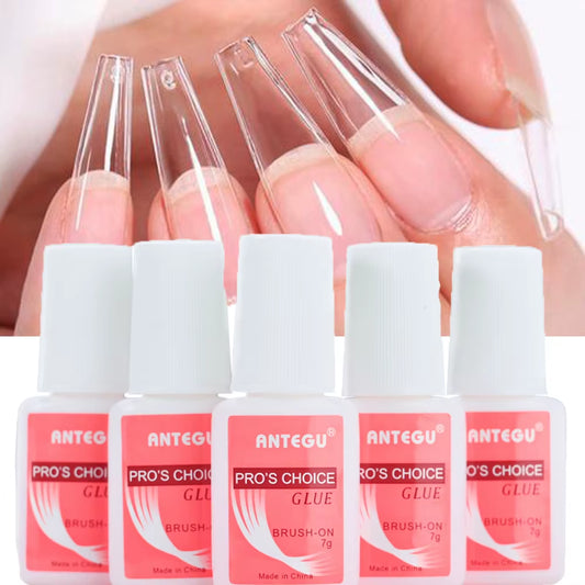 1/5/10Pcs Fast-Dry Fake Nail Nail Art Glue 7G/Bottle Super-Strong Adhesive Nail Glue with Brush Rhinestones&Falase Tip Glue