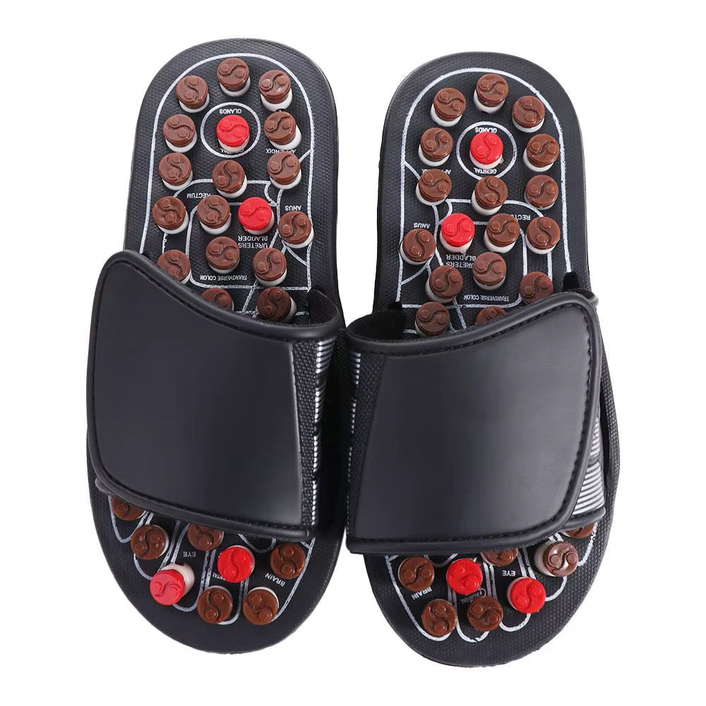 Rotating Foot Massage Shoes Unisex Anti-Slip Acupressure Massage Slippers Feet Care Reflex Stress Reflexology Sandals Fasciitis