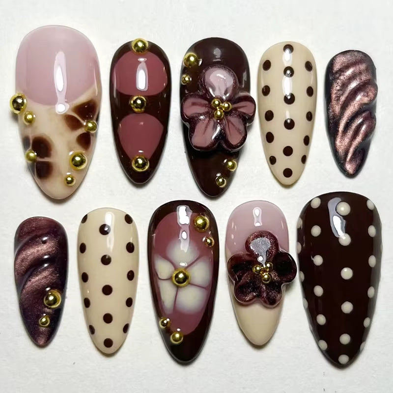 24Pcs Pink Almond False Nails Butterfly Ballet with French Design Wearable Fake Nails Simple Artificial Press on Nails Tips Art