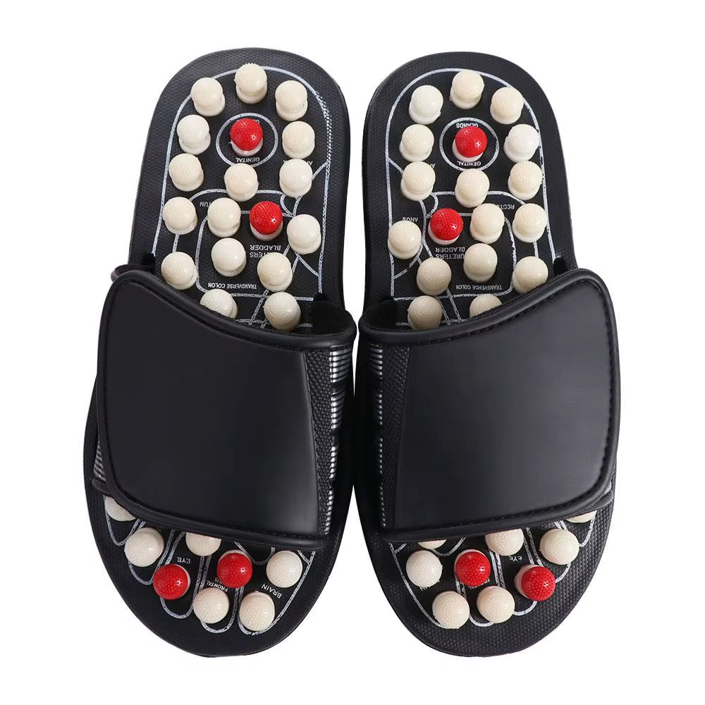 Rotating Foot Massage Shoes Unisex Anti-Slip Acupressure Massage Slippers Feet Care Reflex Stress Reflexology Sandals Fasciitis