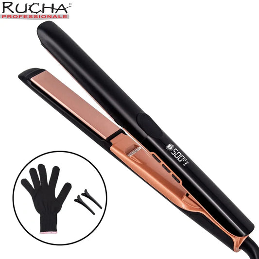 Hair Straightener 260℃ Professional High Temp Ceramic 500°F 2 in 1 Straightener Curler for Frizzy Hair Plasma Wide Flat Iron