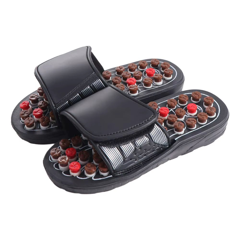 Rotating Foot Massage Shoes Unisex Anti-Slip Acupressure Massage Slippers Feet Care Reflex Stress Reflexology Sandals Fasciitis