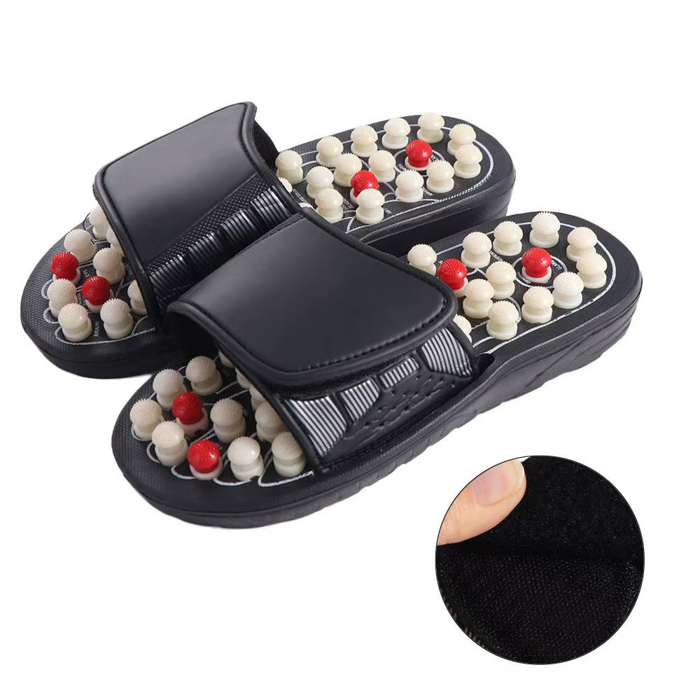 Rotating Foot Massage Shoes Unisex Anti-Slip Acupressure Massage Slippers Feet Care Reflex Stress Reflexology Sandals Fasciitis